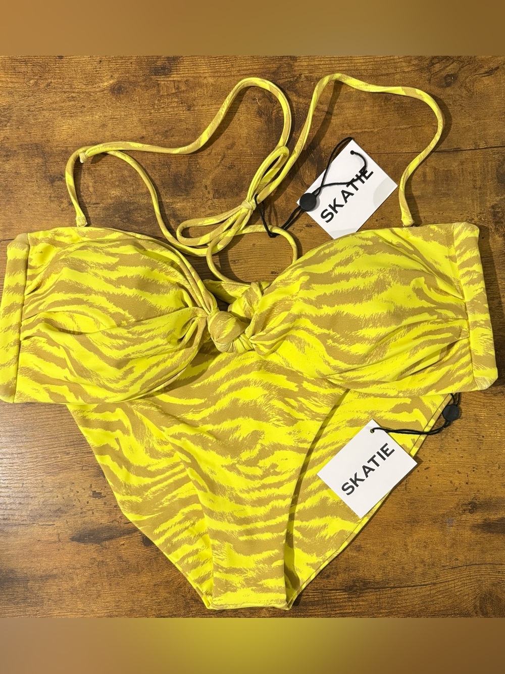SKATIE Lyndi Top and Cheryl Bottom Bikini Set in Tropicale NWT M
